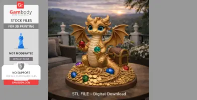 Treasure Guardian Dragon STL File 3D Print