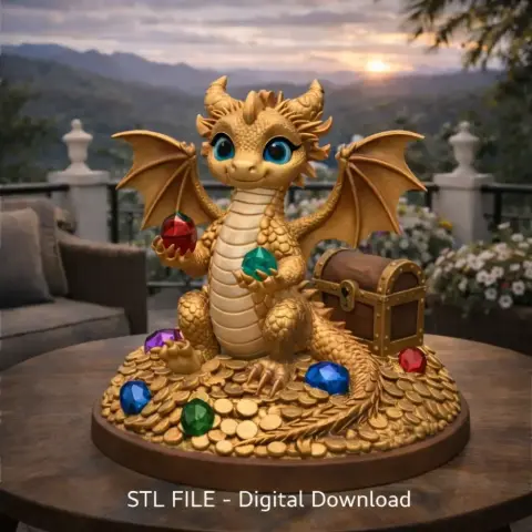 Treasure Guardian Dragon STL File 3D Print