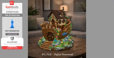 Enchanted Ship Cottage STL File 3D Print