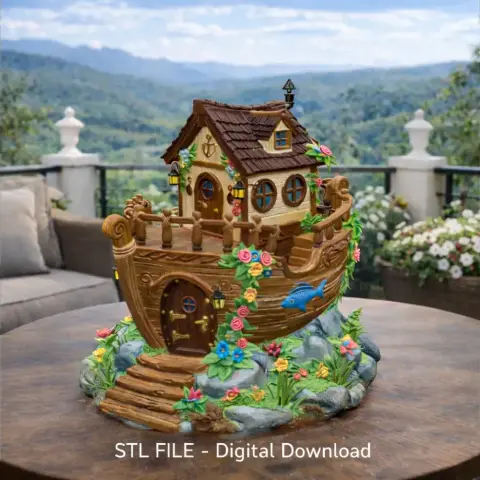 Enchanted Ship Cottage STL File 3D Print