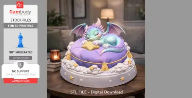Sleeping Dream Dragon STL File 3D Print