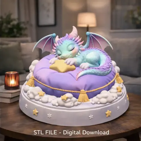 Sleeping Dream Dragon STL File 3D Print
