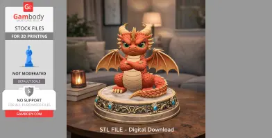 Grumpy Guardian Dragon STL File 3D Print