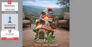 Patchwork Wizard Cottage STL File 3D Print