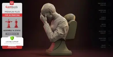 Captain Picard Bust & Facepalm Bust 3D Printer Files | Assembly
