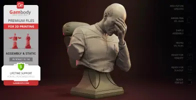 Captain Picard Bust & Facepalm Bust 3D Printer Files | Assembly