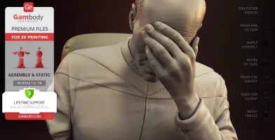 Captain Picard Bust & Facepalm Bust 3D Printer Files | Assembly