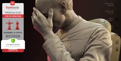 Captain Picard Bust & Facepalm Bust 3D Printer Files | Assembly