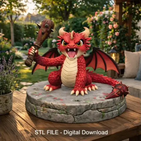 Angry Warrior Dragon STL File for 3D Printing