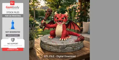 Angry Warrior Dragon STL File for 3D Printing
