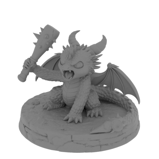 Angry dragon with stick.stl