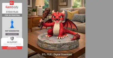 Angry Warrior Dragon STL File for 3D Printing