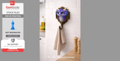Cute Dragon Wall Hook – STL File for 3D Printing