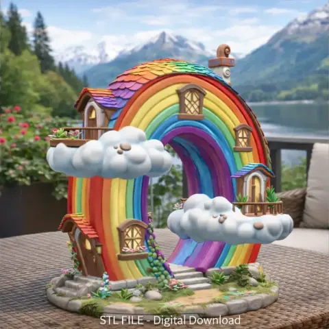 Rainbow Fantasy House STL File for 3D Printing