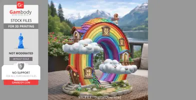 Rainbow Fantasy House STL File for 3D Printing