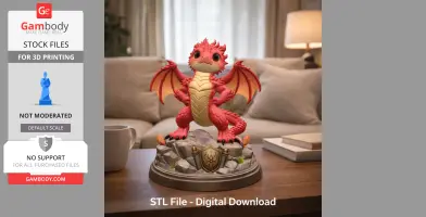 Brave Guardian Dragon STL File for 3D Printing