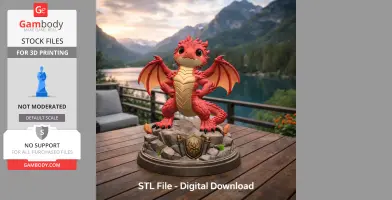 Brave Guardian Dragon STL File for 3D Printing