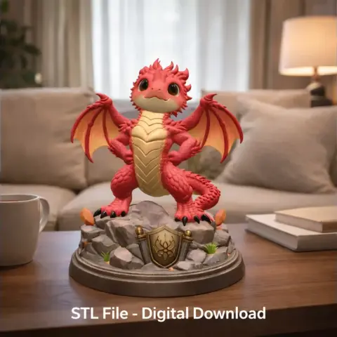 Brave Guardian Dragon STL File for 3D Printing