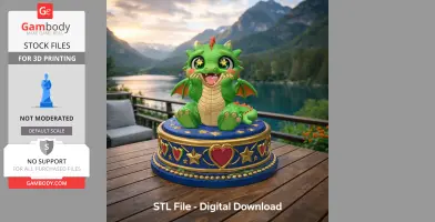 Excited Baby Dragon STL File for 3D Printing