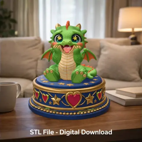 Excited Baby Dragon STL File for 3D Printing