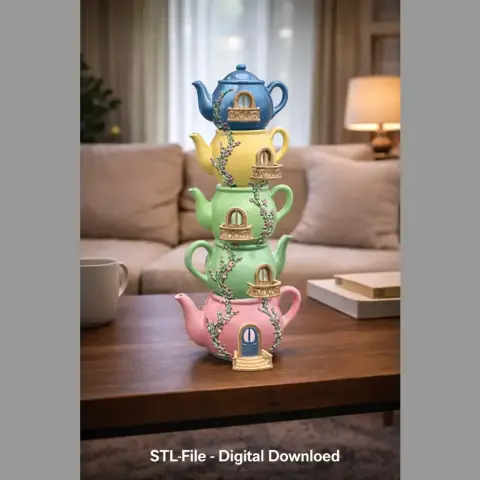 Enchanted Teapot Tower STL File for 3D Printing