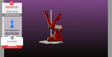 Red Latex on Pole with loose base