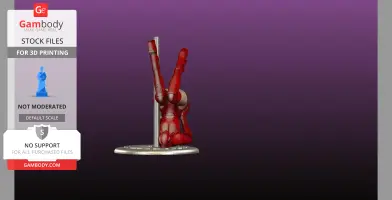 Red Latex on Pole with loose base