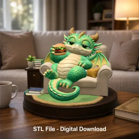 Lazy Dragon STL File for 3D Printing