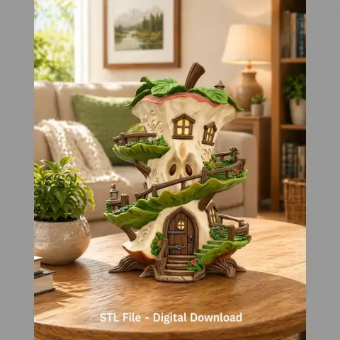 Enchanted Apple Core House STL File for 3D Printing