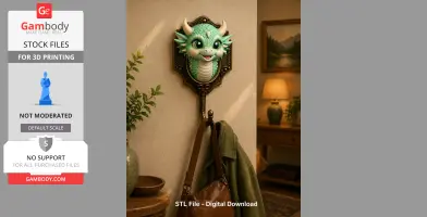 Cute Dragon Wall Hook STL File for 3D Print