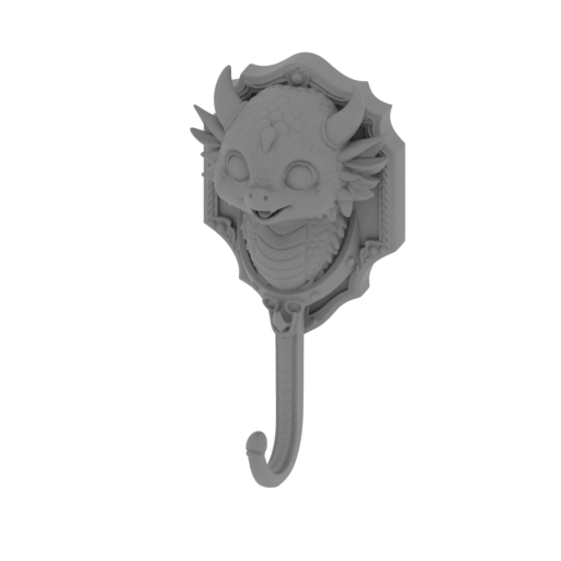 Dragon Head Wall Hook.stl