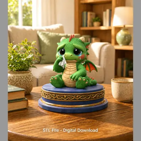 Cute Crying Baby Dragon STL File for 3D Printing