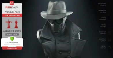 Spider-Man Noir Bust 3D Printer Files | Assembly
