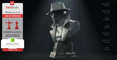 Spider-Man Noir Bust 3D Printer Files | Assembly