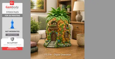 Pineapple Fantasy House STL File for 3D Printing