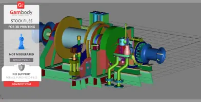 High detailed towing winch for tugboats 3D print model