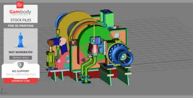 High detailed towing winch for tugboats 3D print model