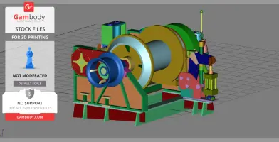 High detailed towing winch for tugboats 3D print model