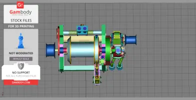 High detailed towing winch for tugboats 3D print model