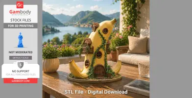 Banana Fantasy House STL File for 3D Printing