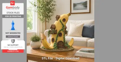 Banana Fantasy House STL File for 3D Printing
