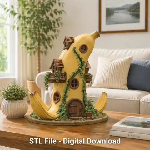 Banana Fantasy House STL File for 3D Printing