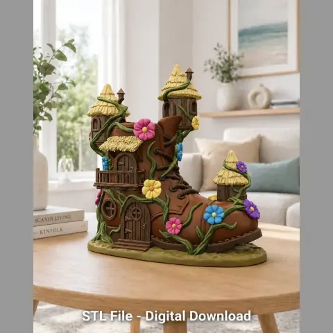 Enchanted Boot House STL File for 3D Printing