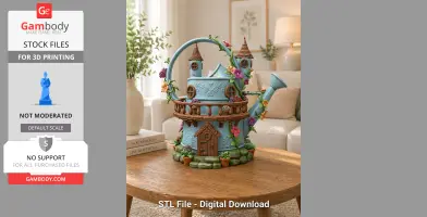 Enchanted Watering Can House STL File for 3D Printing