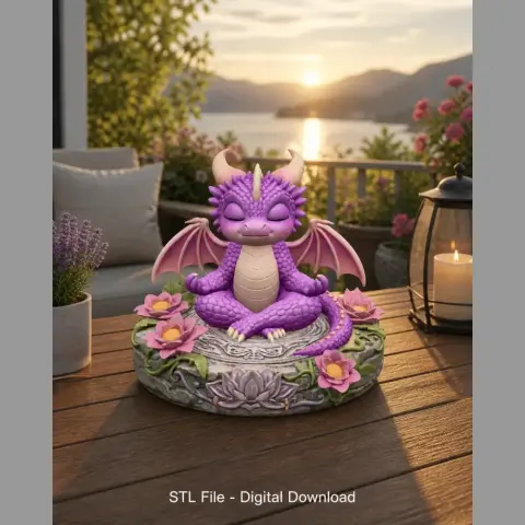Meditating Baby Dragon STL File for 3D Print