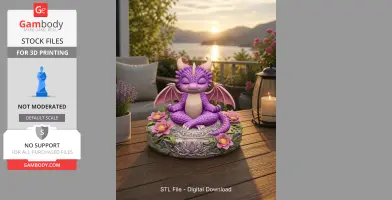 Meditating Baby Dragon STL File for 3D Print