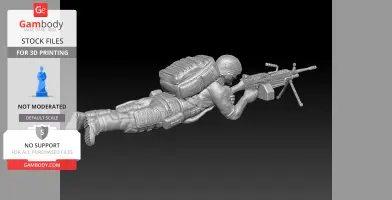 US soldier with M249