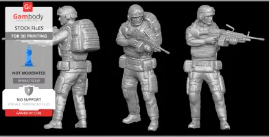 US infantry with M249 miniature