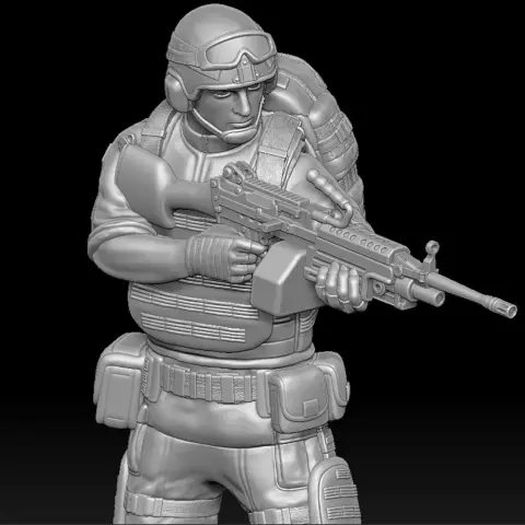 US infantry with M249 miniature
