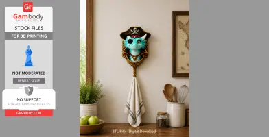 Pirate Dragon Key Holder STL File for 3D Print